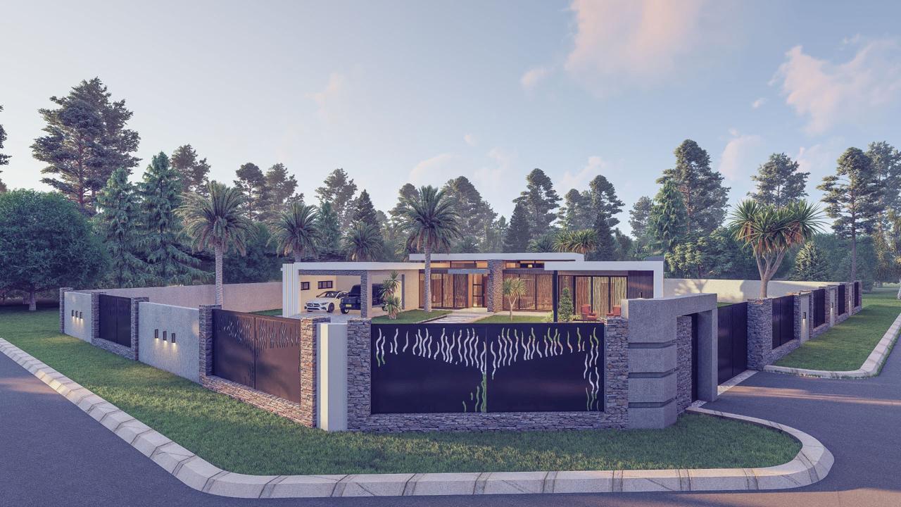 The Palm Vista Residence – Modern Single Storey House Plan with Covered Patio